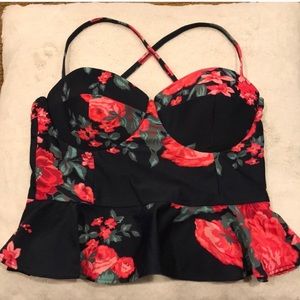 Albion Fit Antigua Peplum swim top, Small